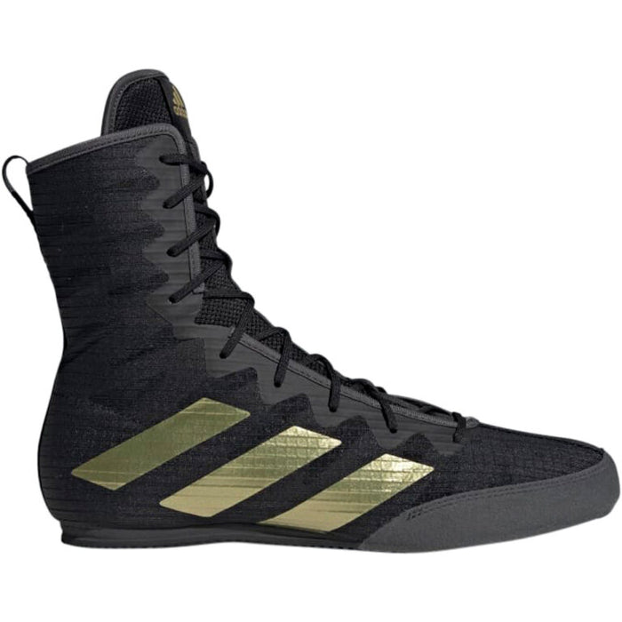 Adidas Box Hog 4 Boxing Shoes Boots Black & Gold Lace Up