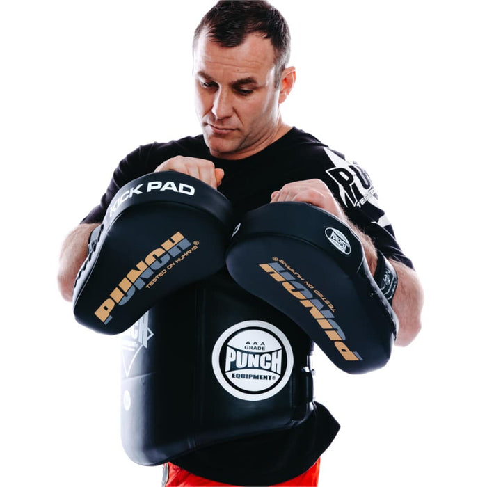 PUNCH Urban Kick Pads Pair Muay Thai Kick Boxing Black - Kick Pads - MMA DIRECT