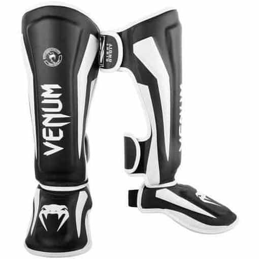 Venum Elite Standup ShinGuards - Black White - Shin/Instep Guard - MMA DIRECT