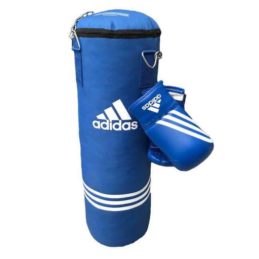 Adidas Punching Bag 80x30cm + Bag Gloves Combo - Blue - Punching Bag - MMA DIRECT