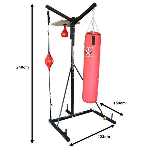 Mani 3 in 1 Punch Bag Stand + Speed Ball + Ceiling Ball Bundle Set Pack - Brackets & Stands - MMA DIRECT