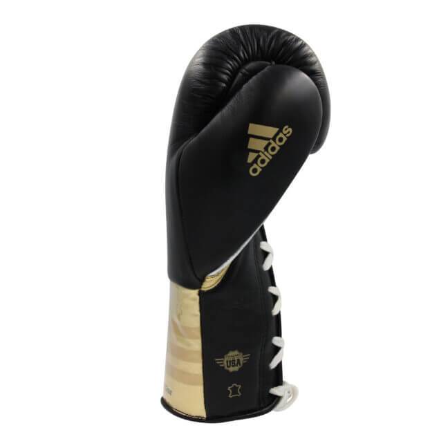 Adidas Adipower Pro Lace-up Boxing Gloves - Black Gold - Boxing Gloves - MMA DIRECT