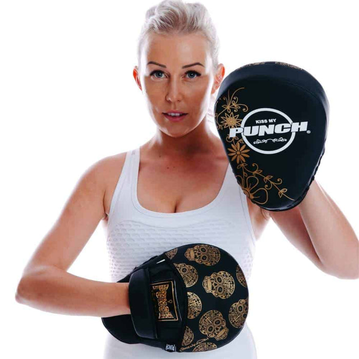 Punch Womens Focus Pads Skull Art Black Limited Edition - Focus Pads - MMA DIRECT