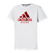 Adidas Badge of Sport Boxing T-Shirt White & Red 100% Cotton - Functional Fitness & Gym Clothing - MMA DIRECT