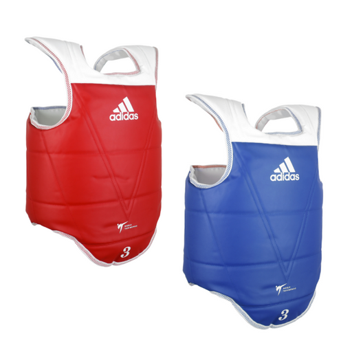Adidas Senior Adult Taekwondo Reversible Body Chest Protector Blue Red - Martial Arts Chest & Breast Guards - MMA DIRECT