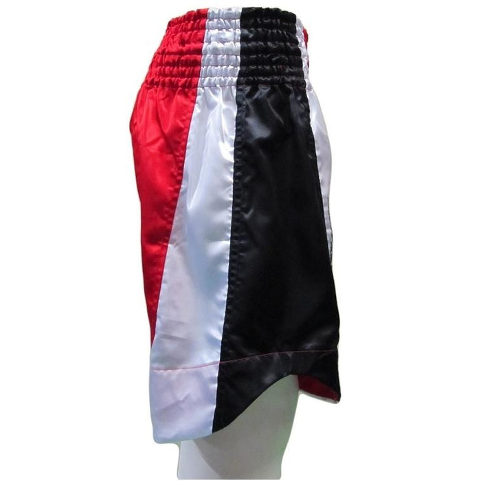 Morgan Elite Pro Boxing Shorts Deluxe Heavy Satin Red Blue - Boxing Shorts - MMA DIRECT