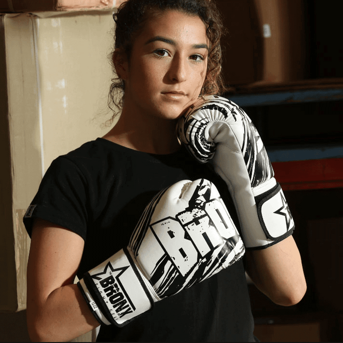 PUNCH White Bronx Boxing Training Workout Gloves - Bag Mitts - MMA DIRECT
