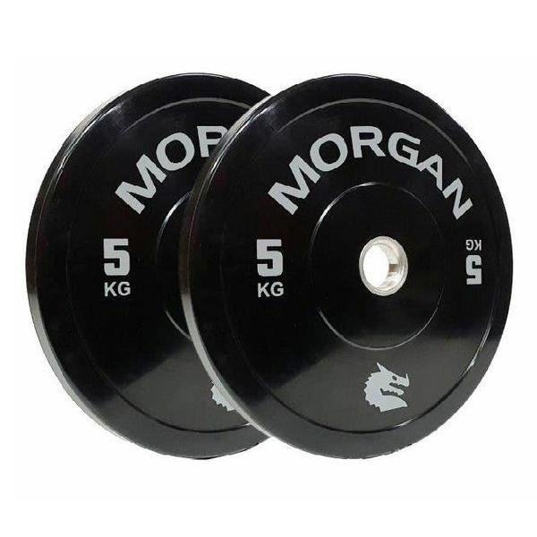 MORGAN 5KG Olympic Bumper Weight Plates Gym Set (PAIR) 2x 5KG - Olympic Bumper Plates - MMA DIRECT