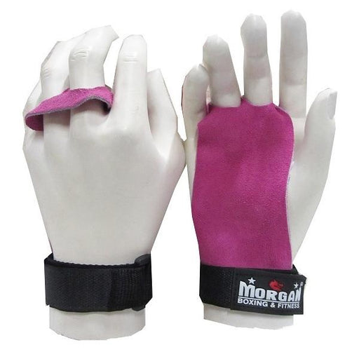 Morgan Suede Leather Palm Grips Pink (Pair) Gym CrossFit - Weightlifting Gloves - MMA DIRECT