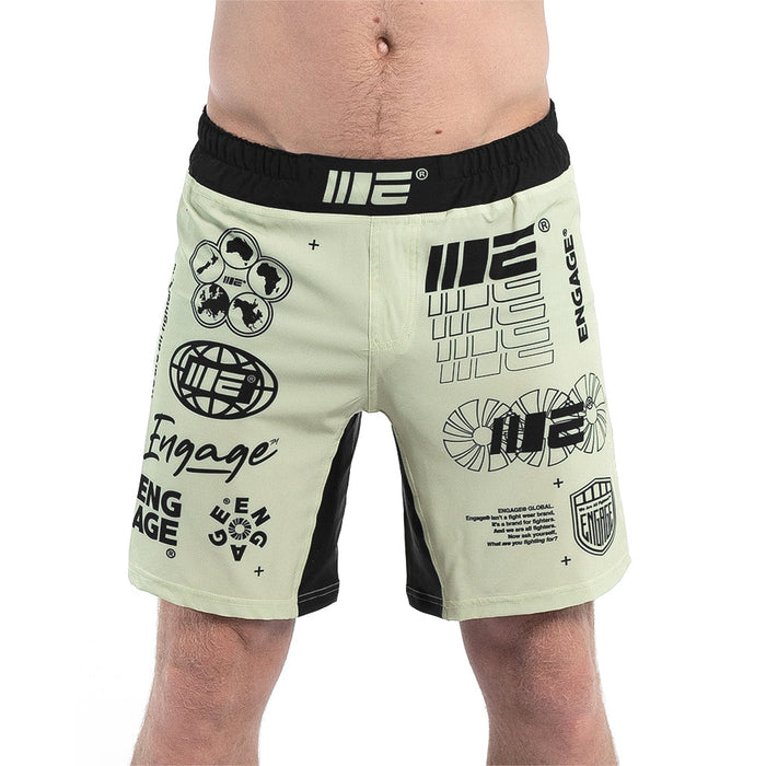 Engage Billboard MMA Grappling Shorts - Sand - MMA / K1 Shorts - MMA DIRECT