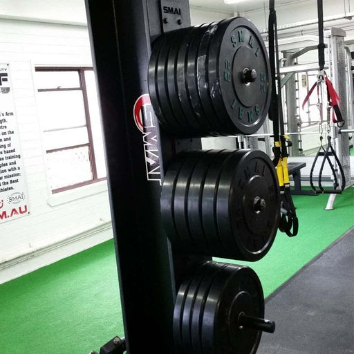SMAI - Bumper Plate - Wall Mounted Rack - Olympic Bumper Plate Storage - MMA DIRECT