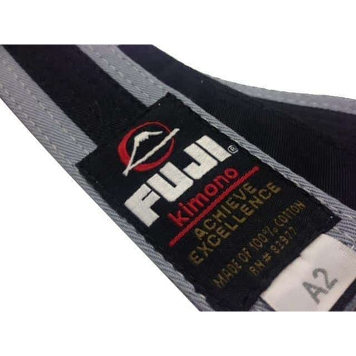 FUJI Kids Jiu-Jitsu Grey-Black Belt BJJ 100% Cotton Premium Quality - Martial Arts Belts - MMA DIRECT