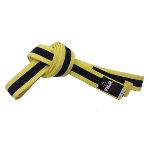 FUJI Kids Jiu-Jitsu Yellow-Black Belt BJJ 100% Cotton Premium Quality - Martial Arts Belts - MMA DIRECT