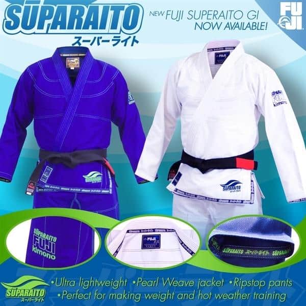FUJI Suparaito Jiu-Jitsu Gi White Light Pearl Weave Jacket IBJJF Approved - BJJ Gi - MMA DIRECT