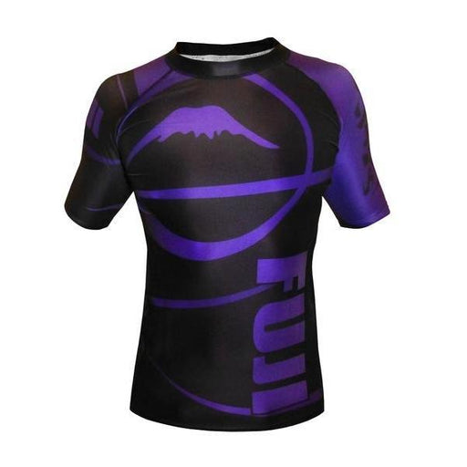 FUJI Freestyle IBJJF Approved Short Sleeve Rash Guard Purple MMA BJJ Thai - Boxing Shirt - MMA DIRECT