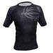 FUJI Inverted Short Sleeve Rash Guard Black Anti Microbial MMA BJJ Thai - Boxing Shirt - MMA DIRECT