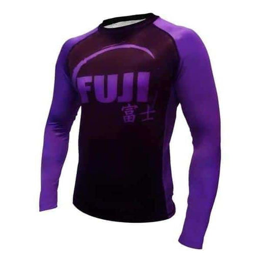 FUJI IBJJF Approved Long Sleeve Rash Guard Purple MMA BJJ Thai - Rash Guards - MMA DIRECT