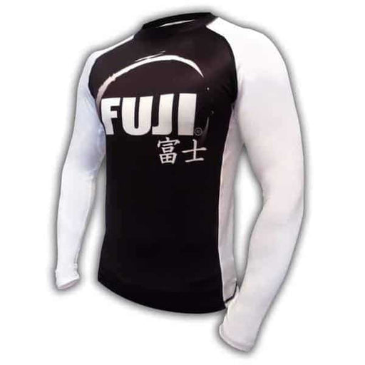 FUJI IBJJF Approved Long Sleeve Rash Guard White MMA BJJ Thai - Rash Guards - MMA DIRECT