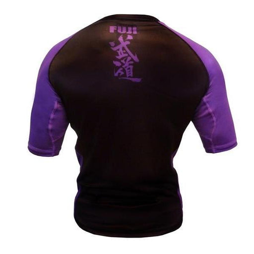 FUJI IBJJF Approved Short Sleeve Rash Guard Purple MMA BJJ Thai - Rash Guards - MMA DIRECT