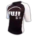 FUJI IBJJF Approved Ranked Short Sleeve Rash Guard White MMA BJJ Thai - Rash Guards - MMA DIRECT