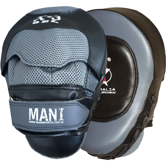 Mani Gel Curved Vinyl Focus Pads Boxing MMA Muay Thai Training MFP-300 - Focus Pads - MMA DIRECT