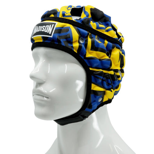 Madison Graffiti Headguard - Blue/yellow Rugby League NRL - Rugby League Headguards - MMA DIRECT