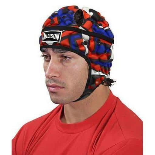 Madison Graffiti Headguard - Blue/Red Rugby League NRL - Rugby League Headguards - MMA DIRECT