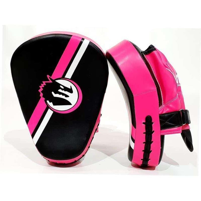 Morgan Classic All Purpose Pre-Bent Focus Pads (PAIR) White / Pink / Red - Focus Pads - MMA DIRECT