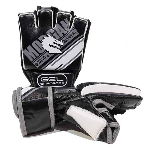 Morgan AVENTUS Gel Shock MMA Hybrid 100% Cowhide Leather Gloves Open Palm - MMA Gloves - MMA DIRECT