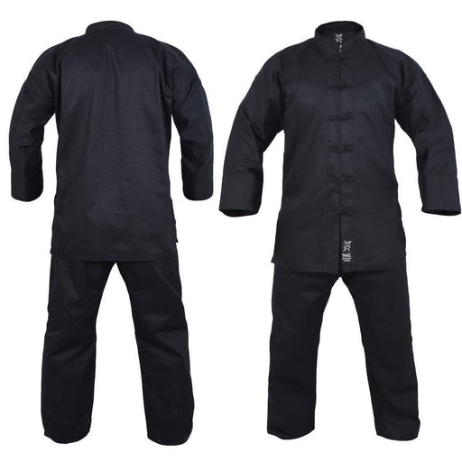Yamasaki Kung Fu Uniform (Black Trim) - 10oz - Kungfu Gi - MMA DIRECT