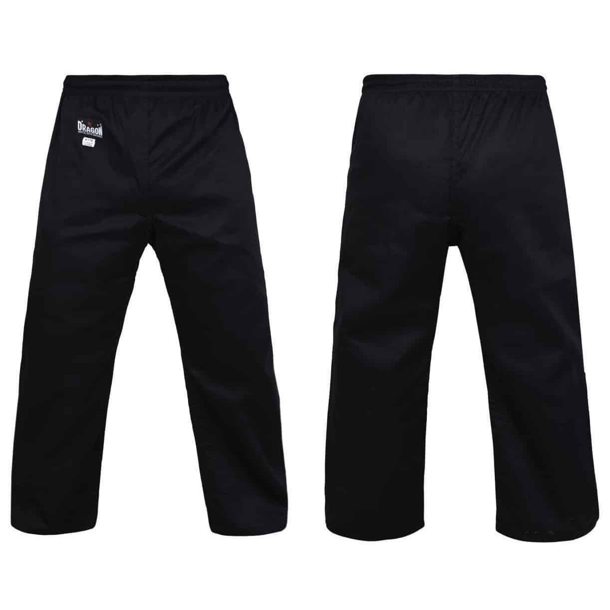 DRAGON Gi Martial Arts Pants (8oz) Black - Martial Arts Pants - MMA DIRECT