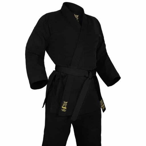 Yamasaki Gold Deluxe Brushed Canvas Karate Uniform (Black) - 14oz - Karate Gi - MMA DIRECT