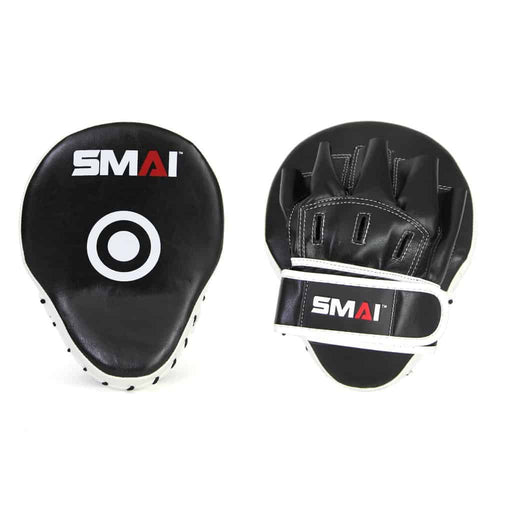 SMAI Essentials Focus Mitts Pads Pair Black and White V3 - Focus Pads - MMA DIRECT