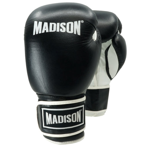 Madison Platinum Boxing Gloves - Black/White Boxing - Boxing Gloves - MMA DIRECT