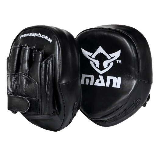 Mani Pro Curved (Micro) Leather Focus Pads - Black - Focus Pads - MMA DIRECT