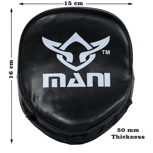 Mani Pro Curved (Micro) Leather Focus Pads - Black - Focus Pads - MMA DIRECT