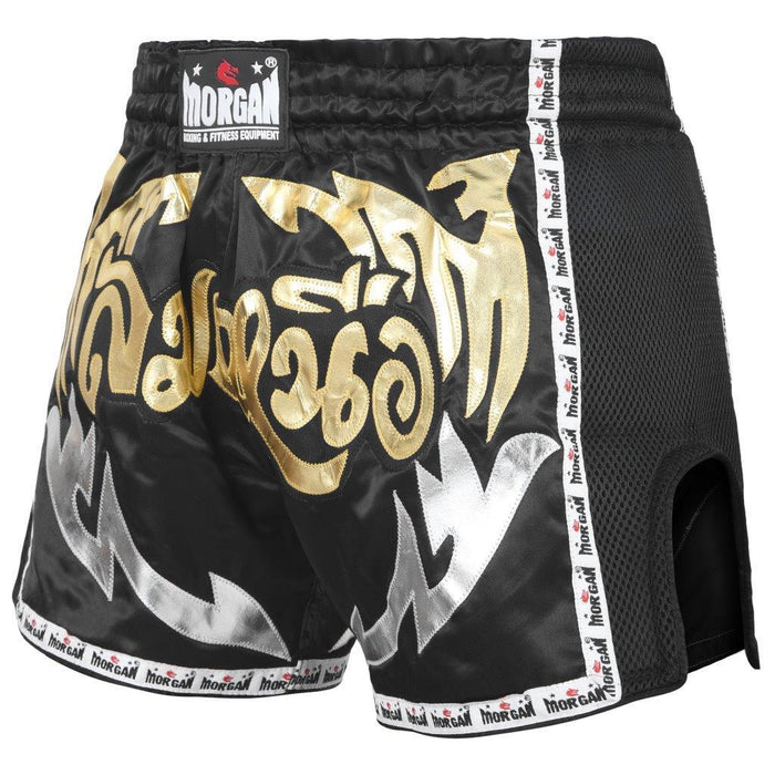 Morgan Elite Retro Muay Thai Shorts - Black / Gold