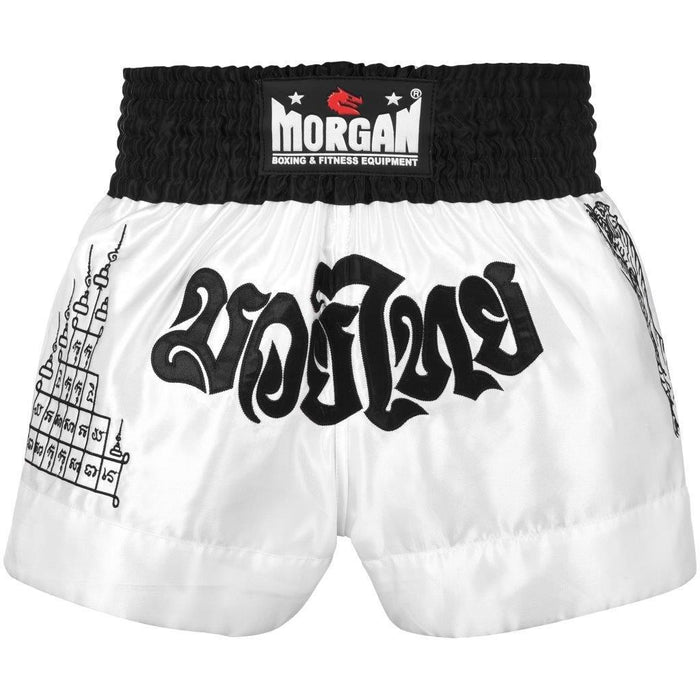 Morgan V2 White Tiger Muay Thai Shorts - White / Black