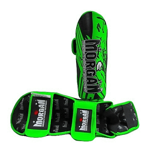 Fluro Green Morgan Lightweight BKK Ready Shin & Instep Ankle Protection Guard - Shin/Instep Guard - MMA DIRECT