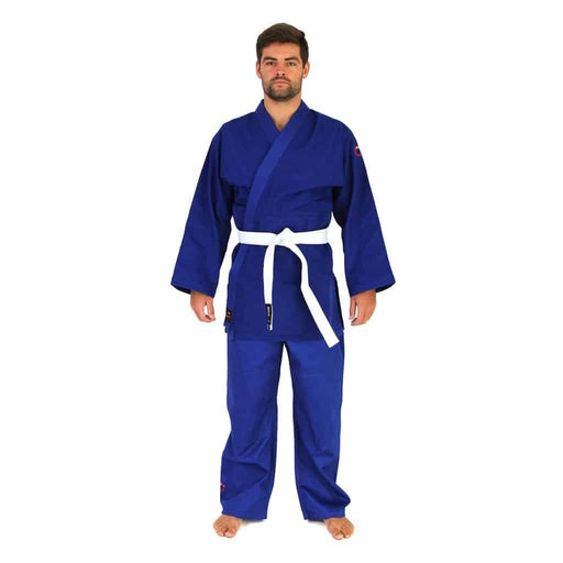 SMAI Judo Uniform Single Weave Gi (Blue) Double Stitched + White Belt - Karate Gi - MMA DIRECT