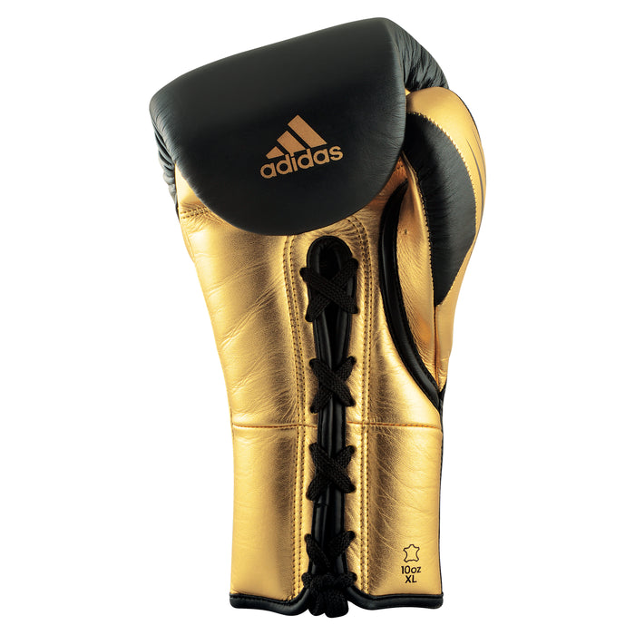 Adidas Speed TILT 750 Pro Lace-up Boxing Gloves Leather Black/Gold - Boxing Gloves - MMA DIRECT