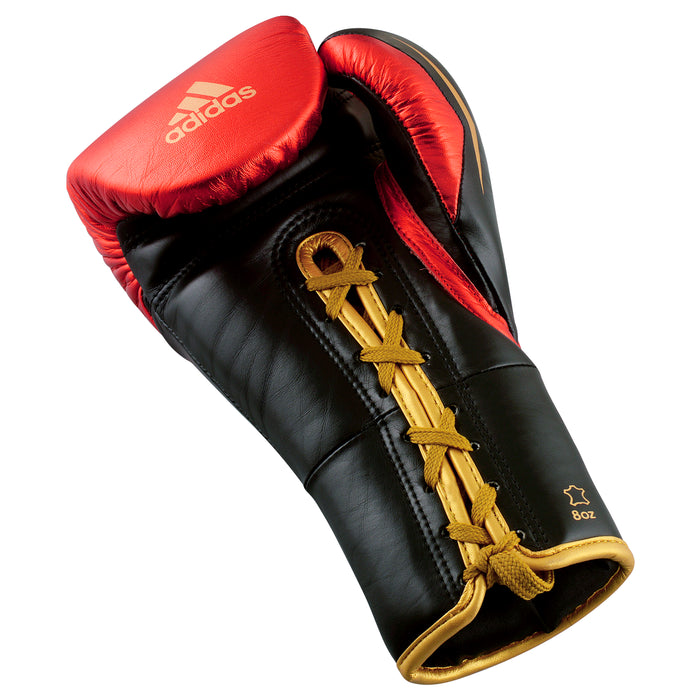 Adidas Speed TILT 750 Pro Lace-up Boxing Gloves Leather Red/Black/Gold - Boxing Gloves - MMA DIRECT