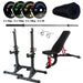 Morgan Commercial Grade Squat Bench & Workout Pack Pro Strength Training Combo - Olympic Bumper Plates - MMA DIRECT