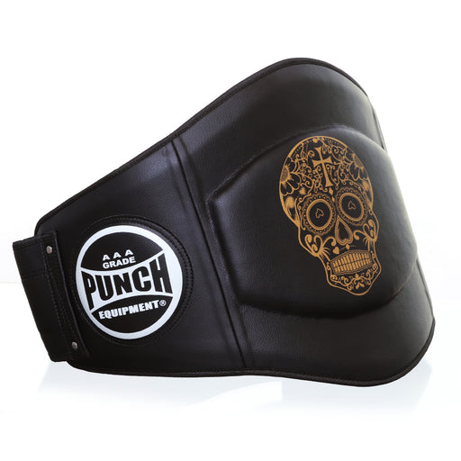 Punch Limited Edition Trophy Getters® Gold Skull Boxing Belly Pad - Black - Boxing Chest & Belly Guards - MMA DIRECT