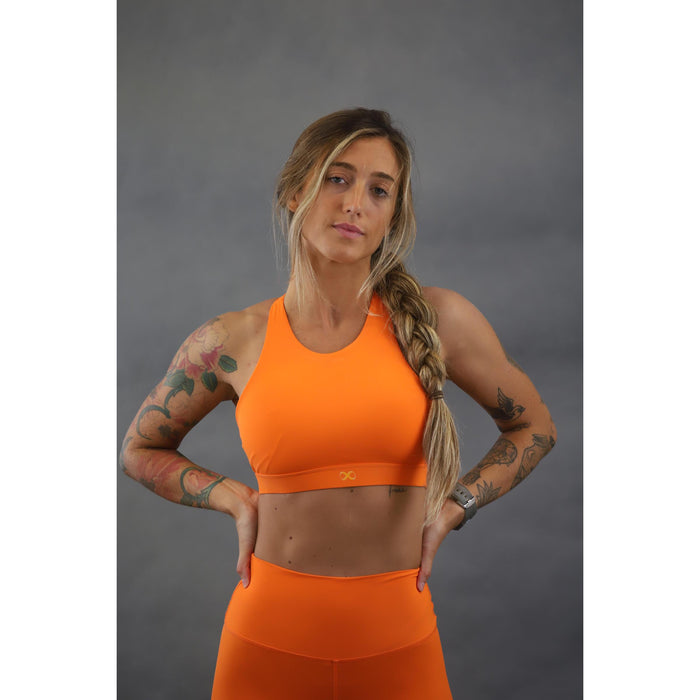 Braus Womens Warrior High Neck Racer Back Sports Bra – Orange - Sports Bra - MMA DIRECT