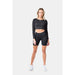 Sting Allure Seamless Womens Long Sleeve Crop Top - Black - Activewear - MMA DIRECT