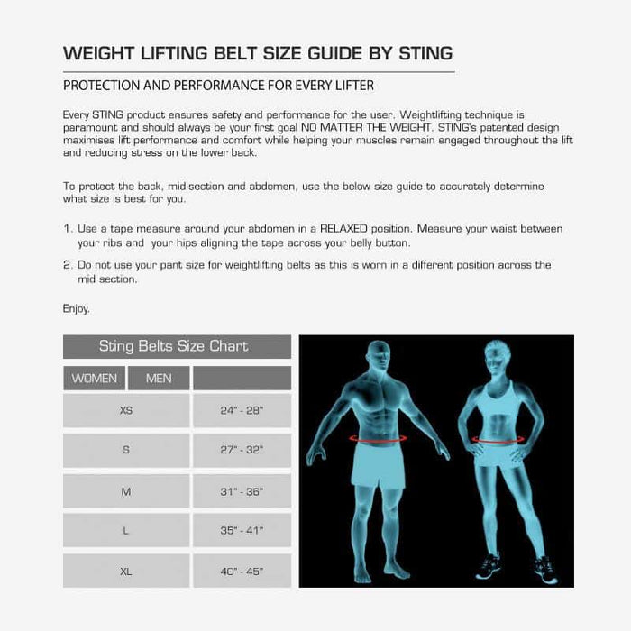 STING ECO LEATHER LIFTING BELT 4INCH - Gym Belts & Weight Lifting Endurance Belts - MMA DIRECT