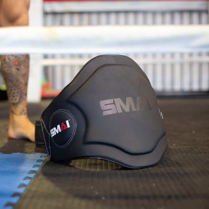 SMAI Elite85 Belly Pad Genuine Leather Black V3 - Belly Pad - MMA DIRECT
