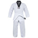 Yamasaki V2 Ribbed Taekwondo Uniform - Black V Neck 8oz + Belt - Taekwondo Gi - MMA DIRECT