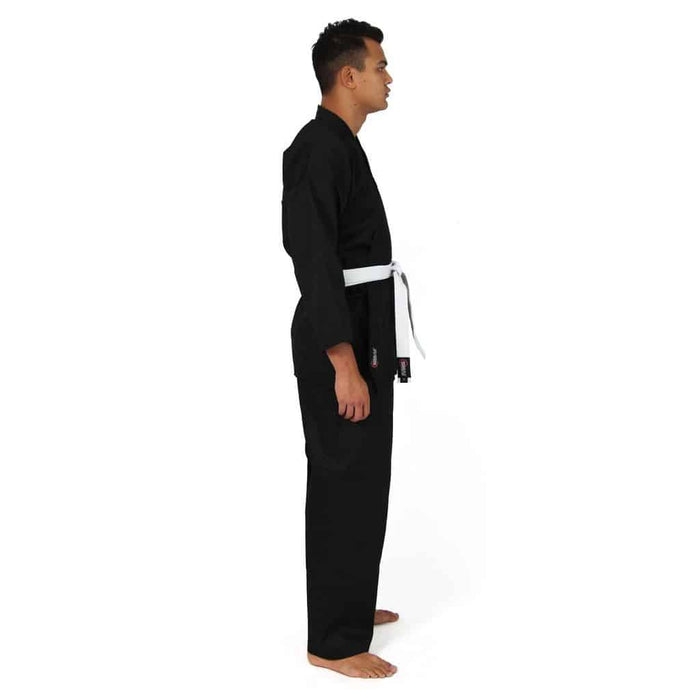 SMAI Karate Uniform 8oz Student Gi (Black) Double Stitched + White Belt - Karate Gi - MMA DIRECT